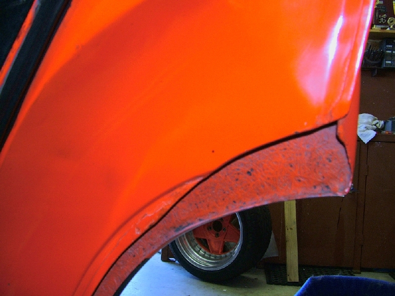 cutting wheel arches and fitting flares Paint & Panel GMHTorana